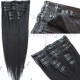 Silk straight human hair clips in hair extensions --CE01