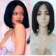 Indian remy blunt cut bob wig with middle parting for summer-BB003