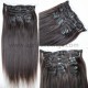 Clips in Yaki straight human hair extensions --CE03