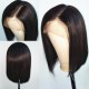 Virgin hair straight glueless 360 bob wig with preplucked hairline --BB012