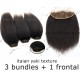 Italian yaki human hair 3 wefts and 1 lace frontal--IYF0301