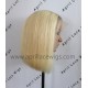 Virgin blonde lace front wig bob hair with dark roots 130% density preplucked hairline BB015