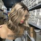Ash Blonde Highlight Virgin Human Hair Glueless 13x6 lace front wig BW0034