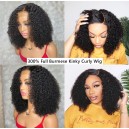 Burmese Kinky Curly Full 300% Density 5x5 HD Lace Closure Wig Virgin Human Hair HDW557