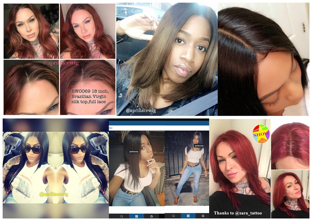 Brazilian virgin silky straight full lace wig with silk top