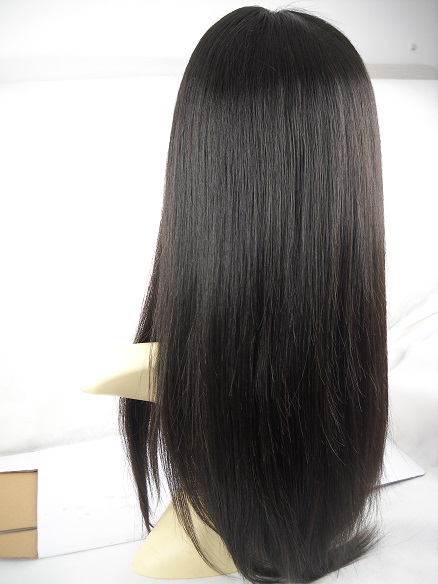 Brazilian virgin silky straight full lace wig with silk top