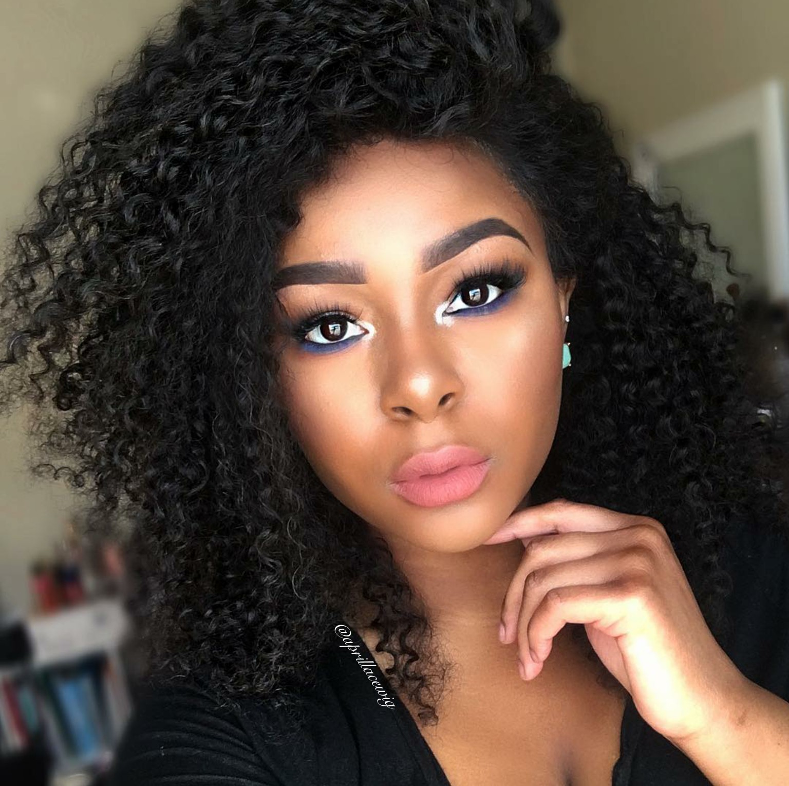 Jerry curl lace front wig for black women