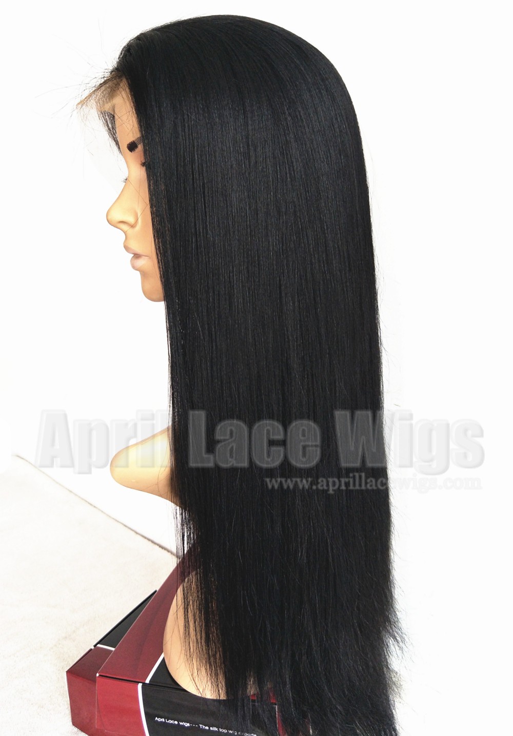 yaki straight glueless lace front wig