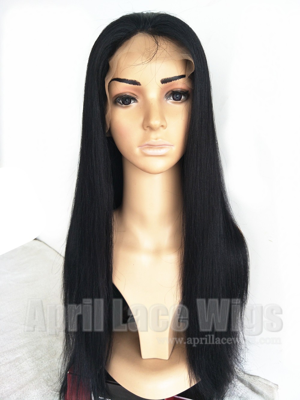 yaki straight glueless lace front wig
