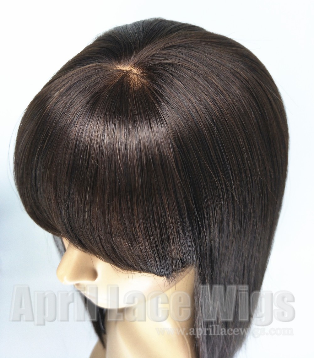 Indian virgin human hair full lace wigs with bangs