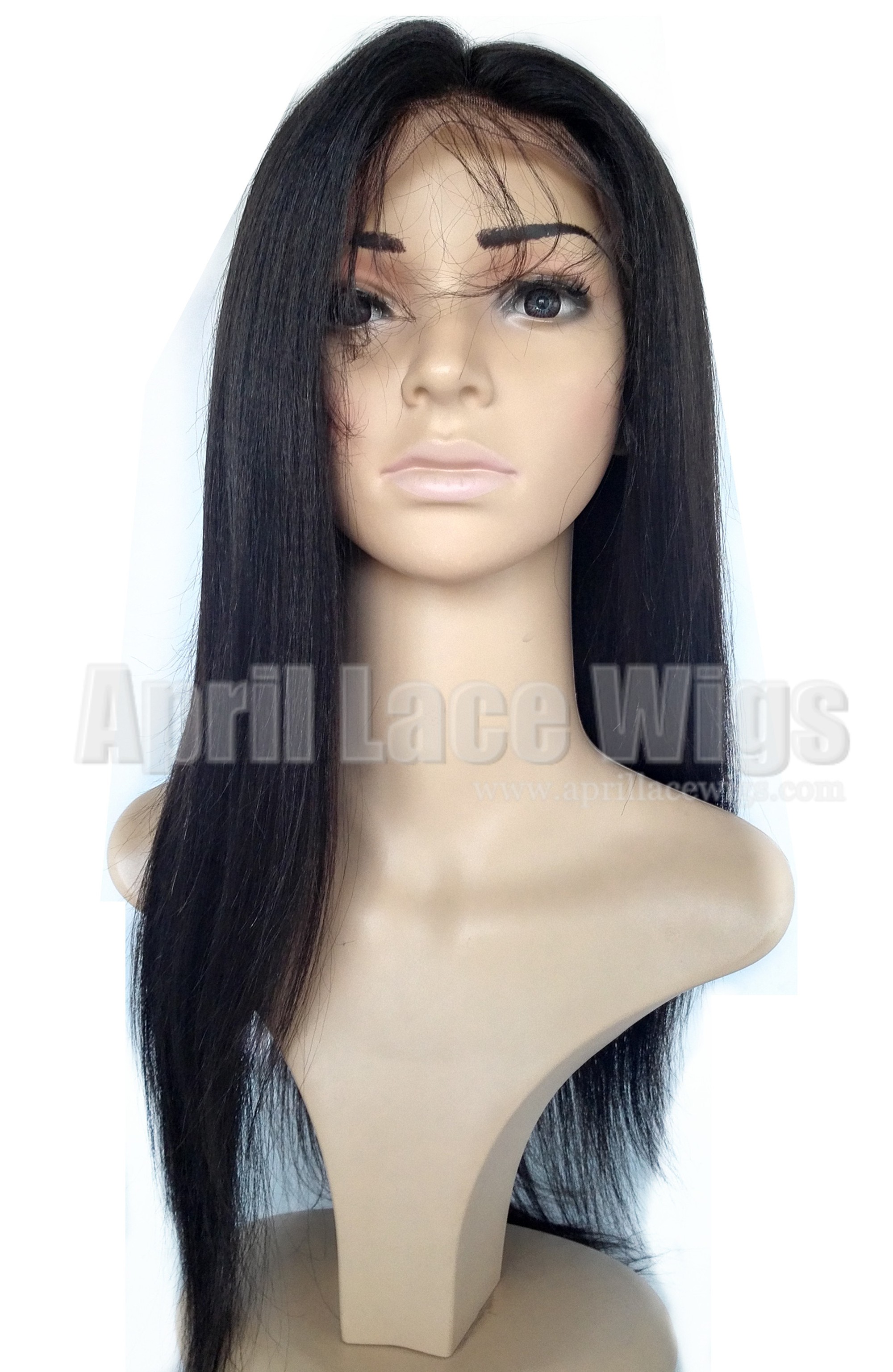Indian remy human hair Light yaki Full lace wigs for black women