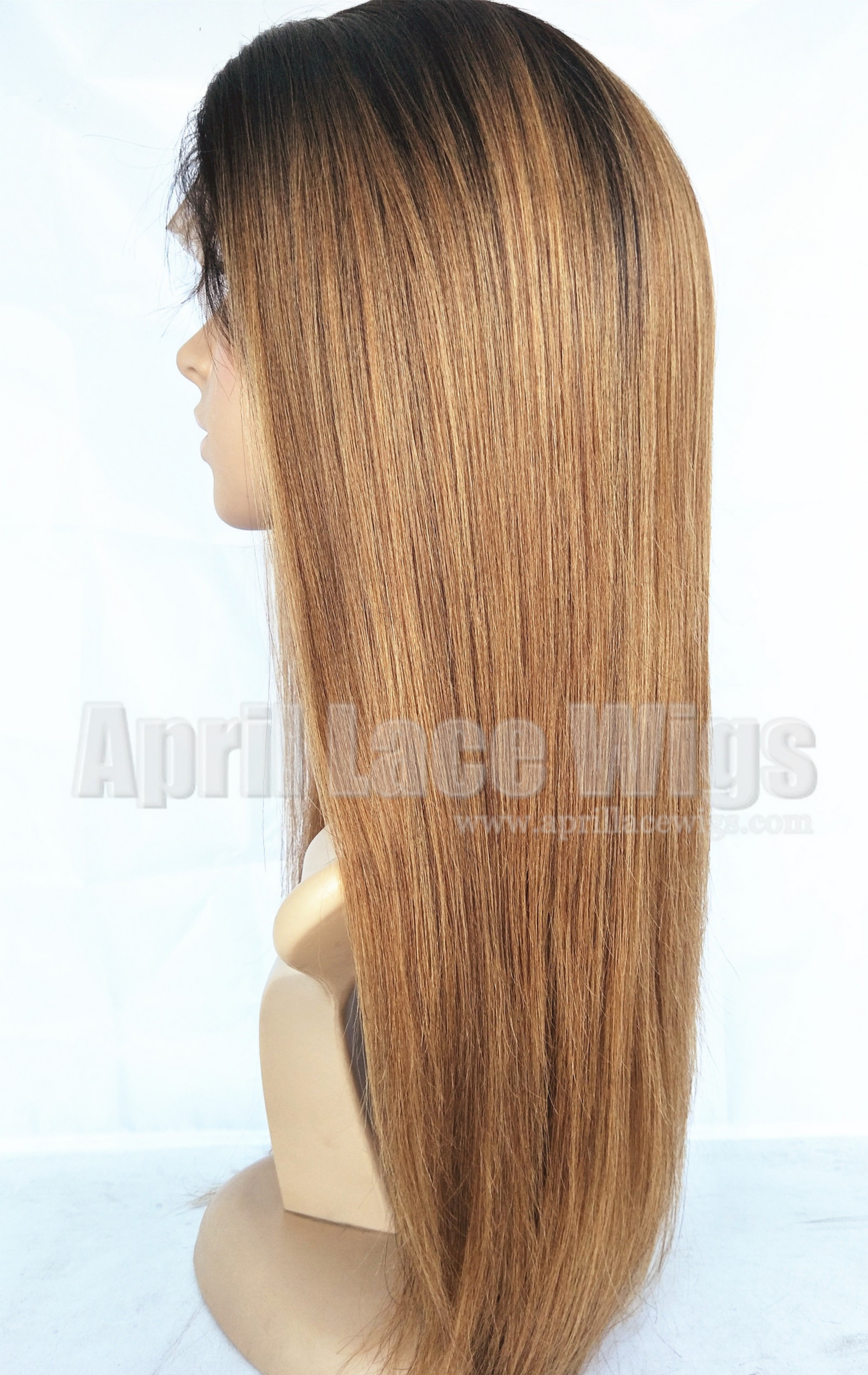 Light yaki ombre color full lace wigs silk top bleached knots Light yaki ombre color full lace wigs silk top bleached knots