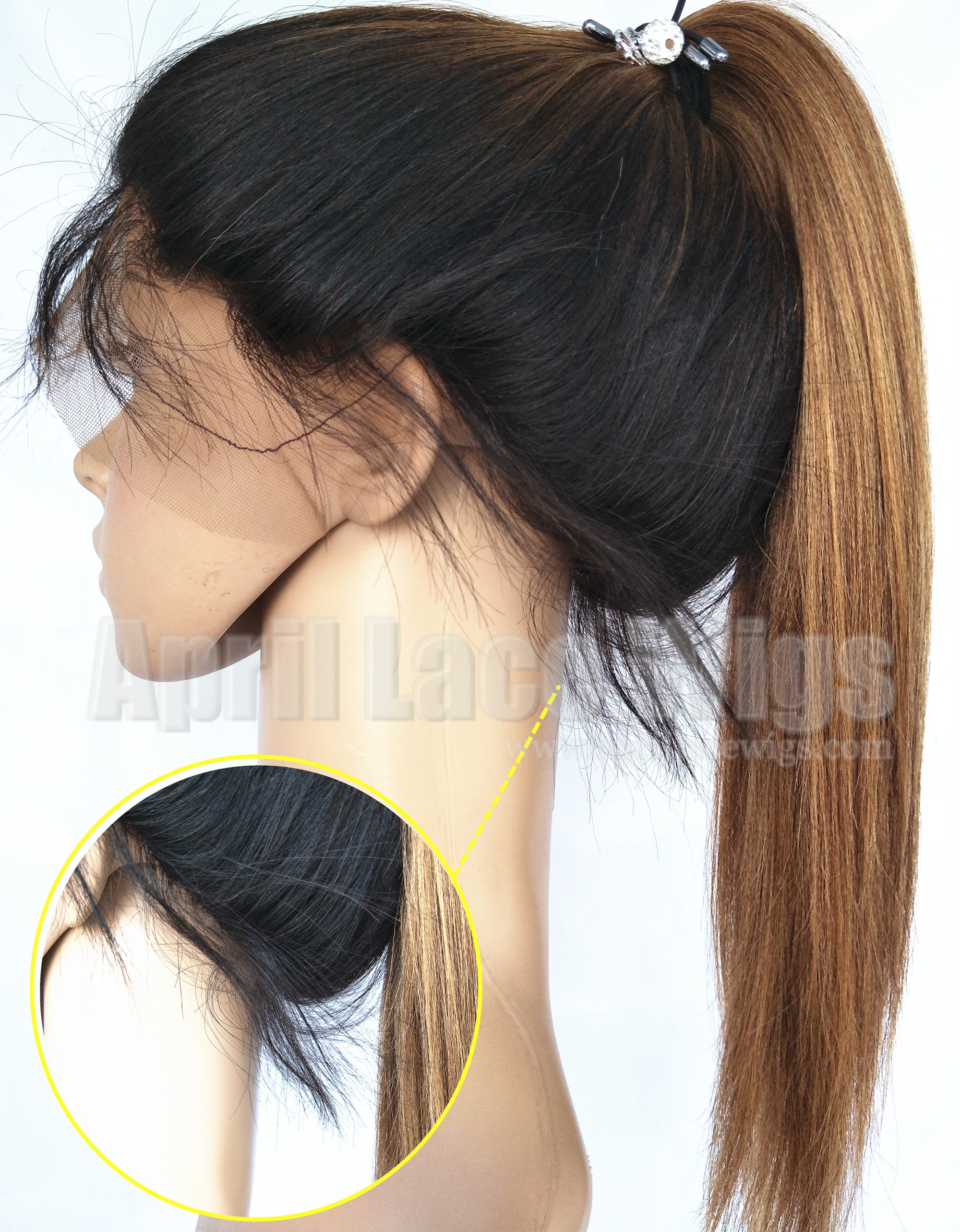 Light yaki ombre color full lace wigs silk top bleached knots Light yaki ombre color full lace wigs silk top bleached knots