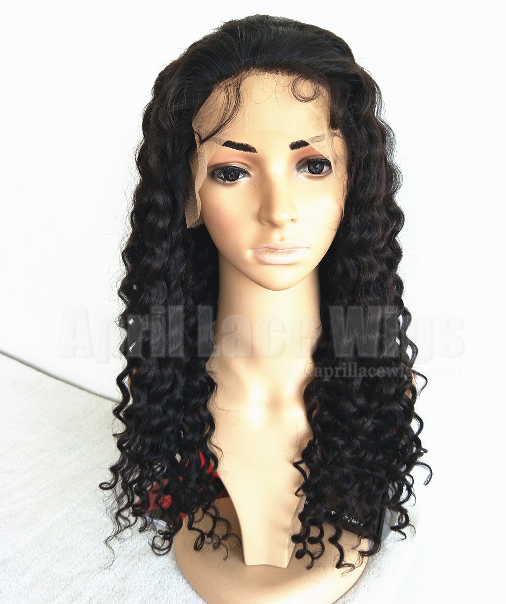 curly human hair lace front wig