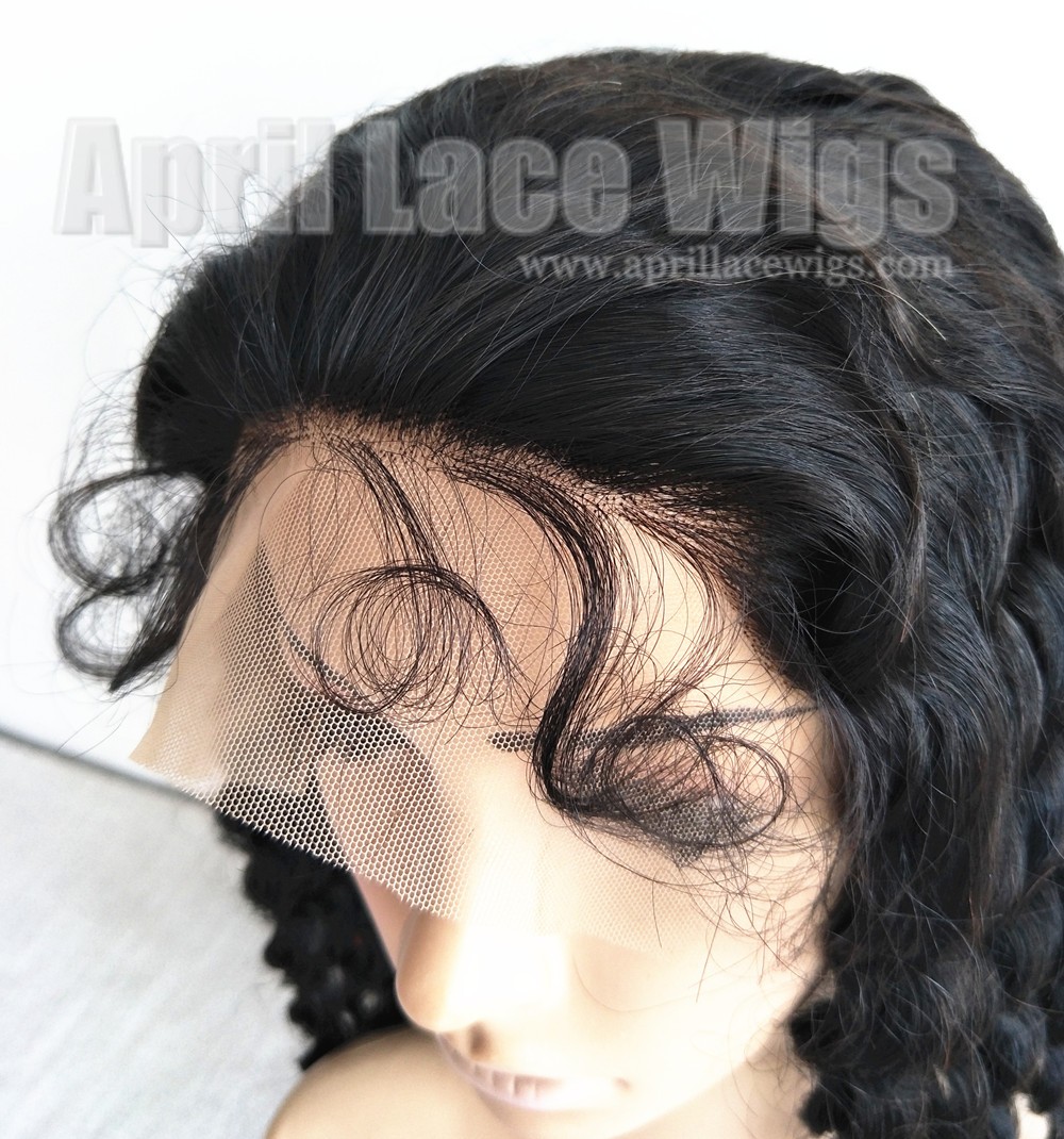 curly human hair lace front wig
