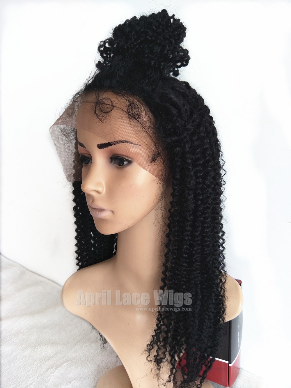Jerry curl full lace wig silk top