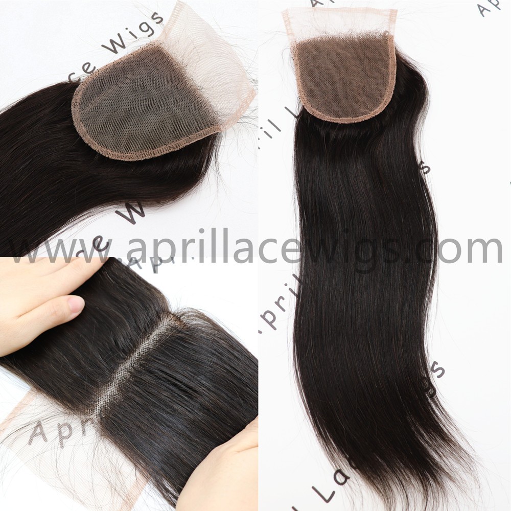 100% virgin human hair straight lace closure