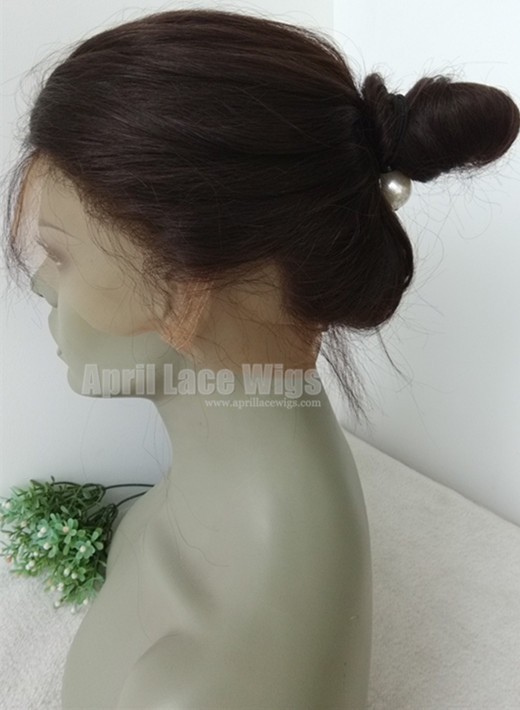 Brazilian straight 360 frontal bun