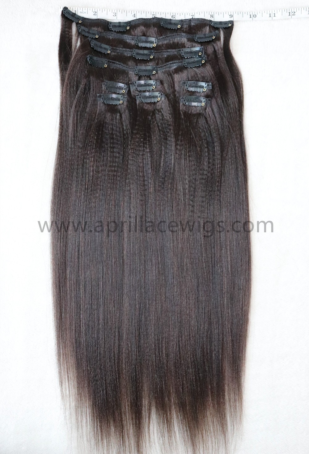 clip in extensions, light yaki hair, yaki clip-ins extension