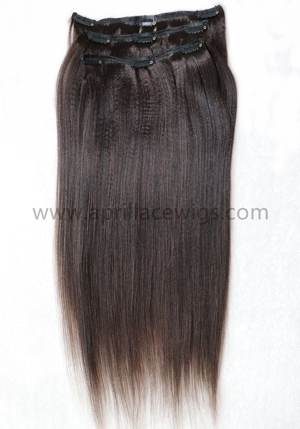 clip in extensions, light yaki hair, yaki cilp-ins extension