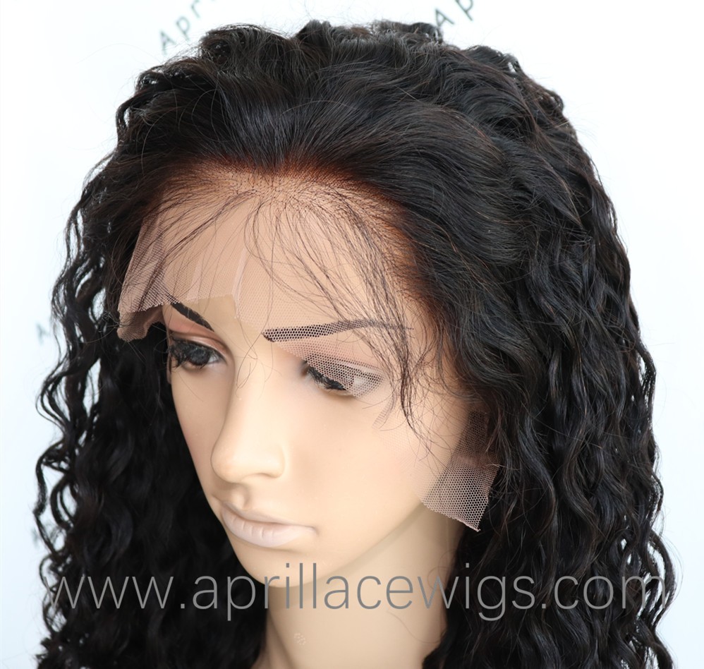 deep curly 360 wig preplucked hairline