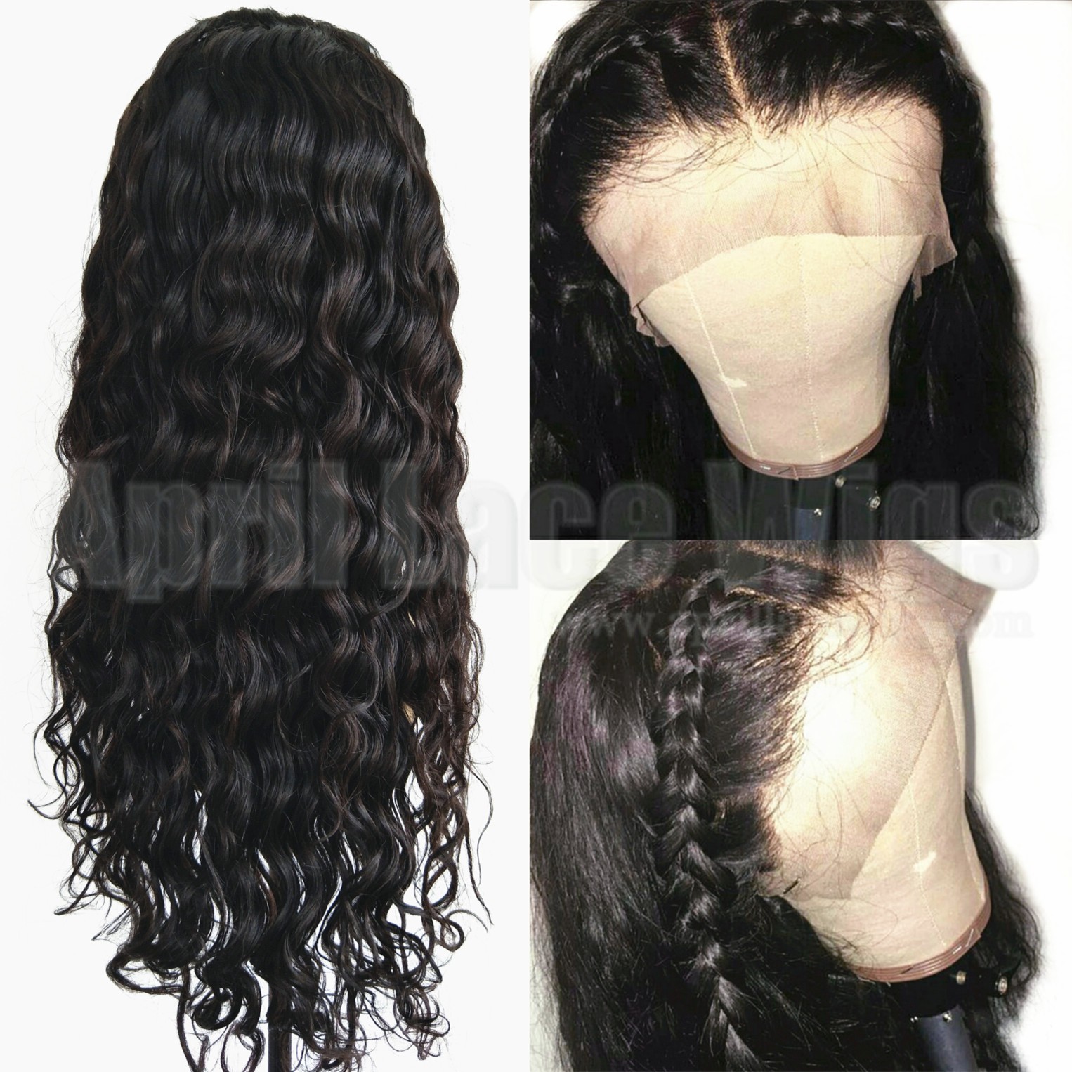  Malaysian virgin human hair loose deep wave 360 frontal wig