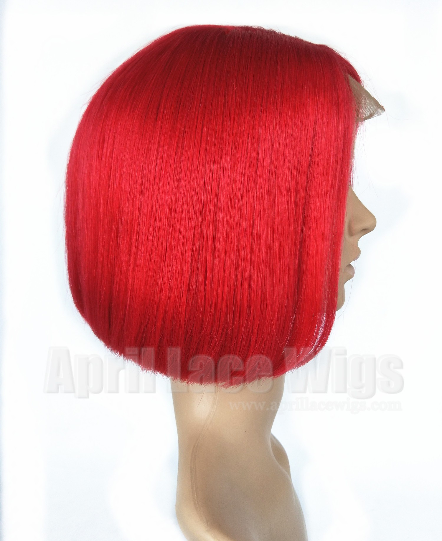 Brazilian virgin 180% density red color bob hair full lace wig with silk top