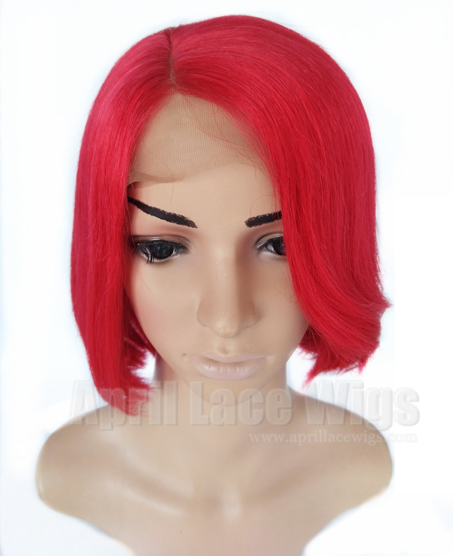 Brazilian virgin 180% density red color bob hair full lace wig with silk top