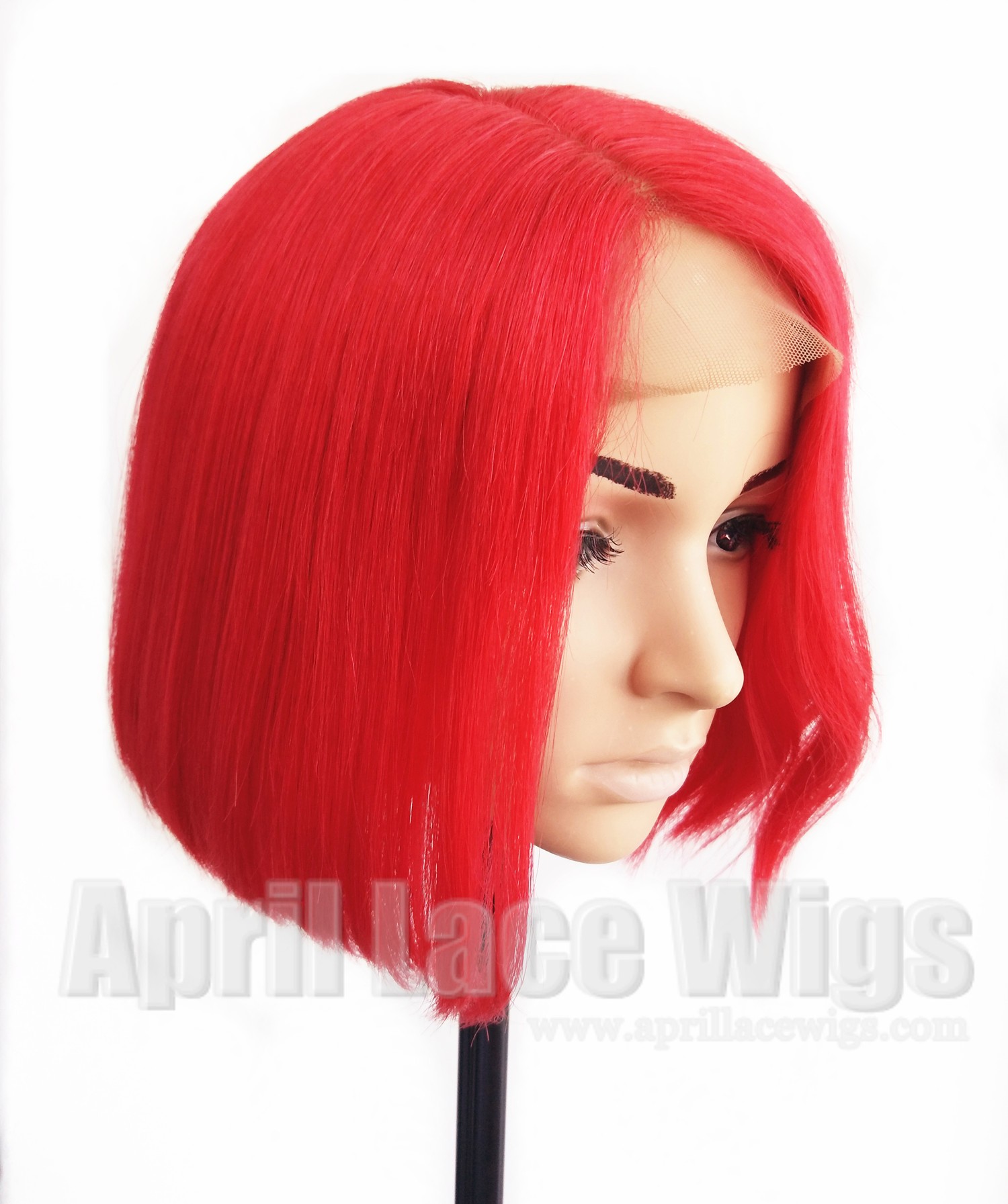 Brazilian virgin 180% density red color bob hair full lace wig with silk top