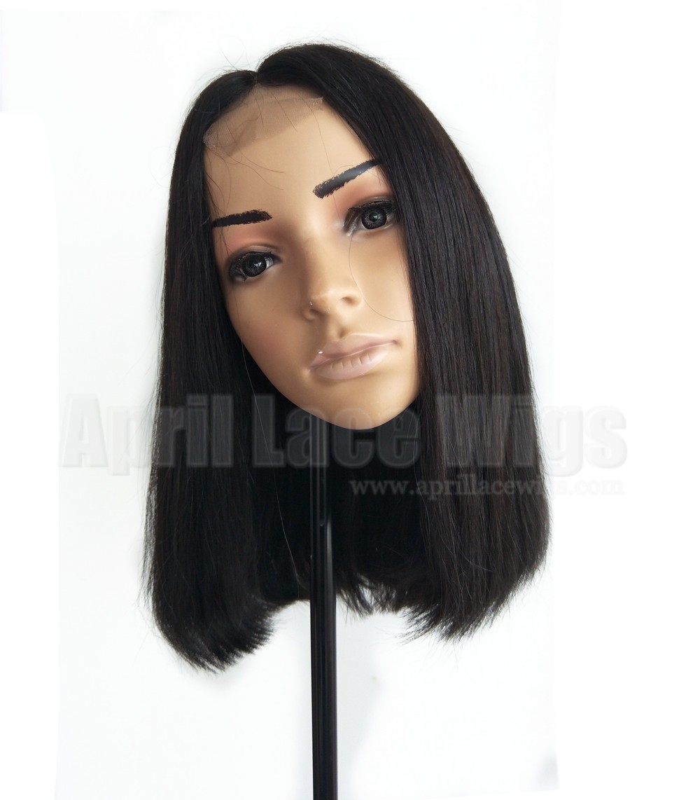 Blunt cut bob closure wig