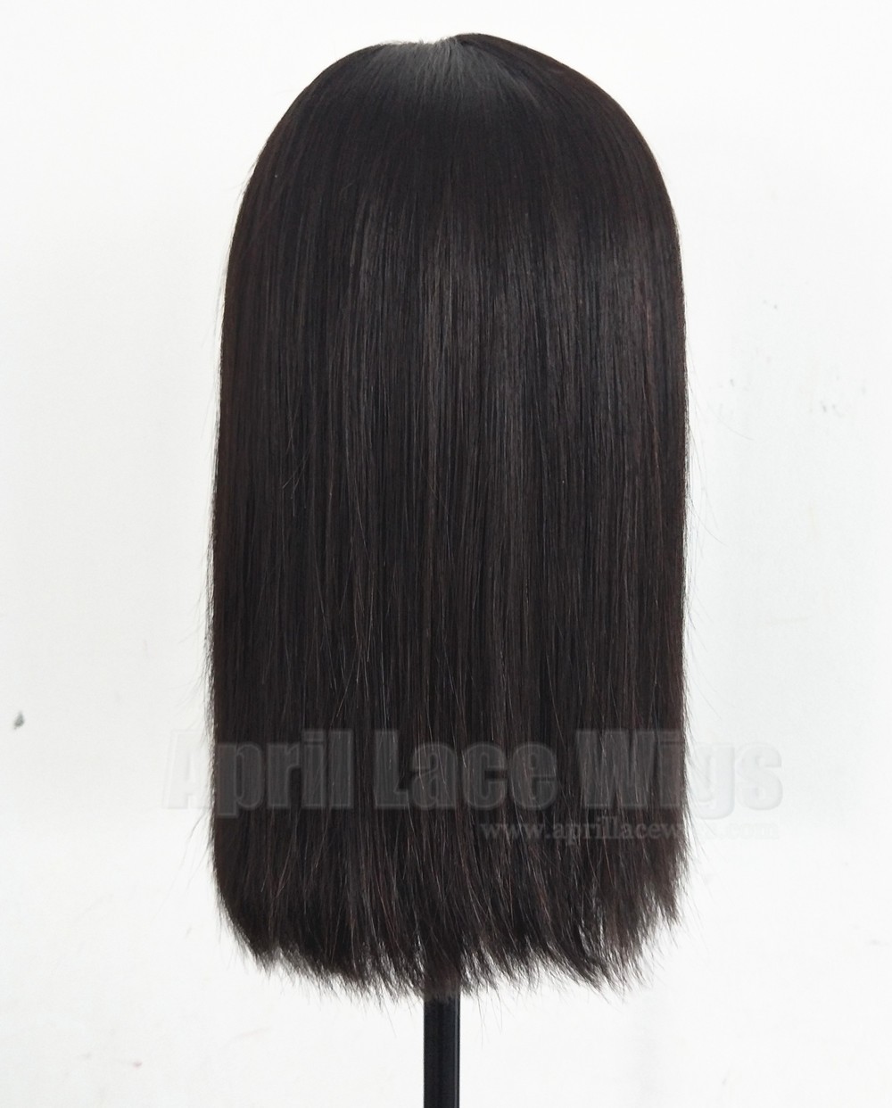 Brazilian virgin natural color blunt cut bob lace front wig