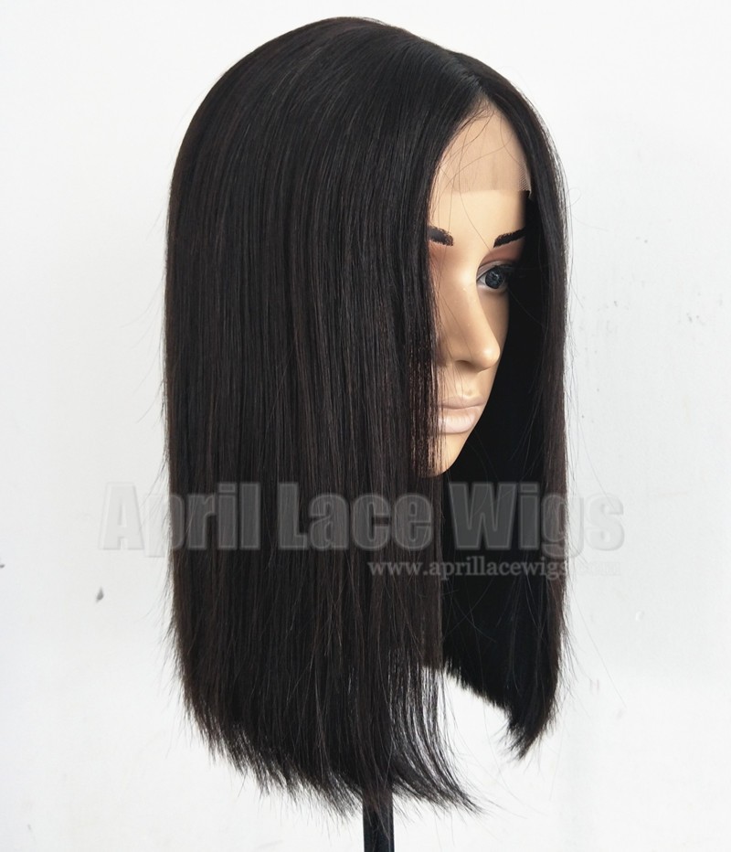 Blunt cut bob closure wig, lace front wig