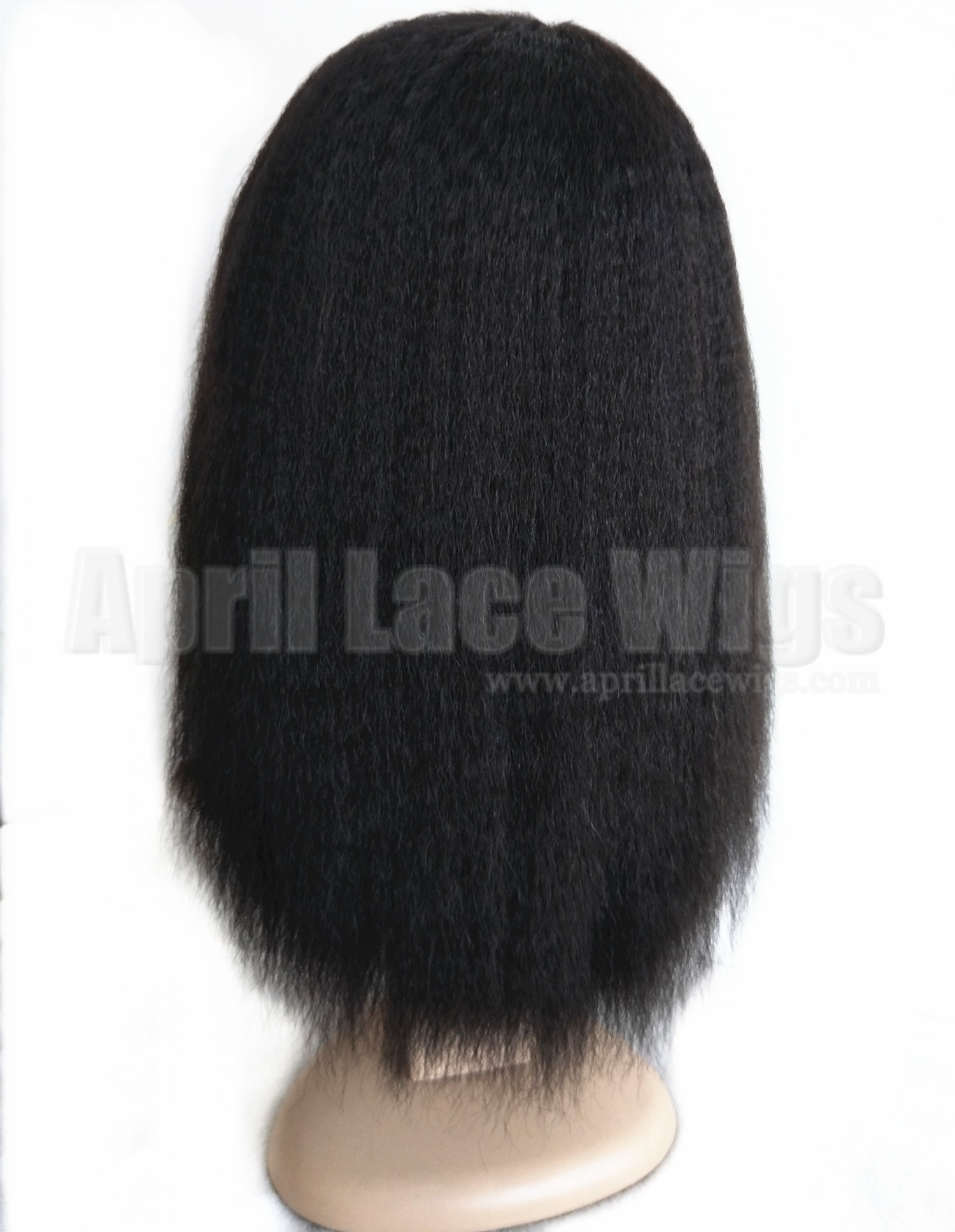 Italian yaki human hair machine made wig no lace with bangs