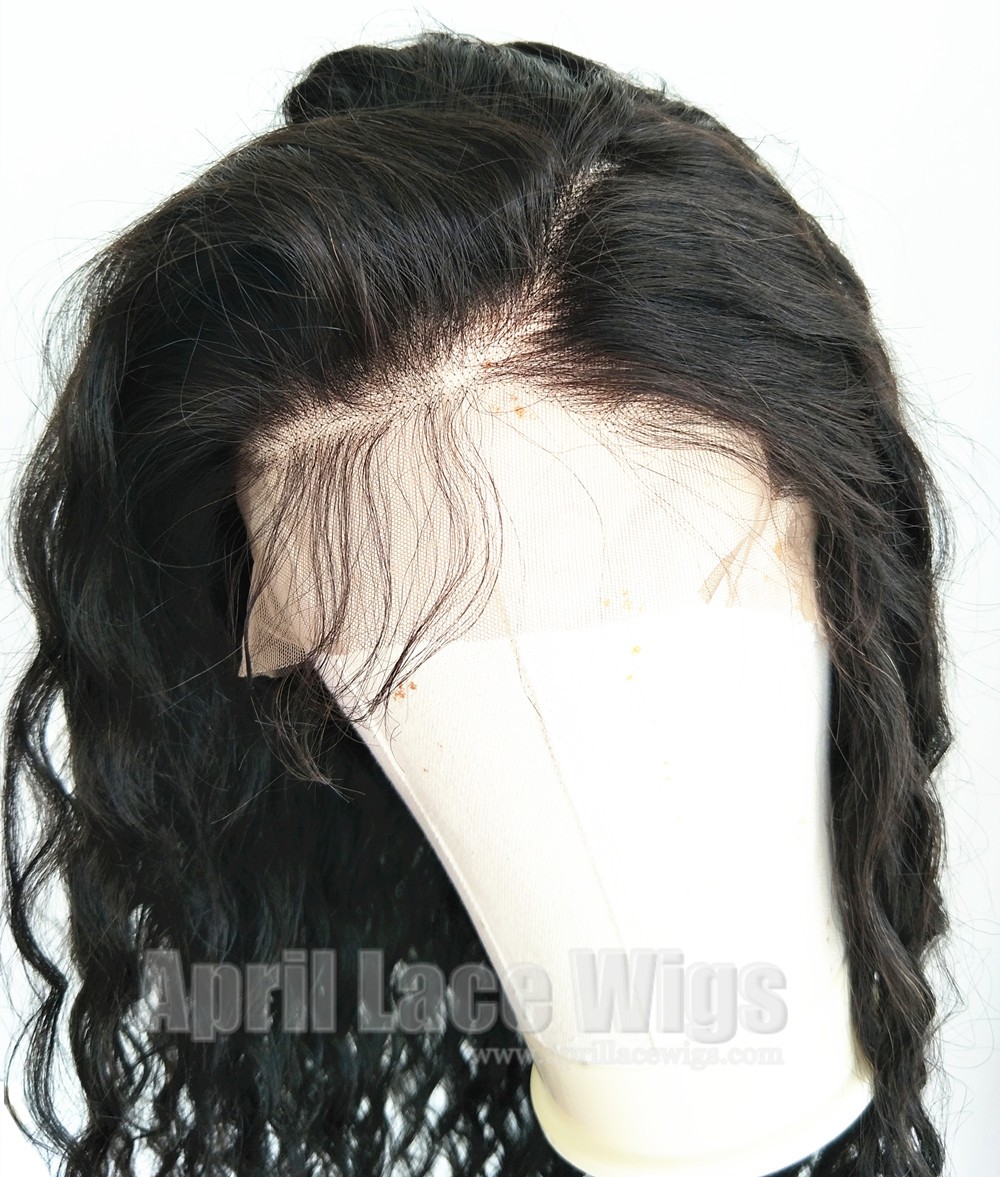 loose deep curly glueless 360 wig with preplucked hairline