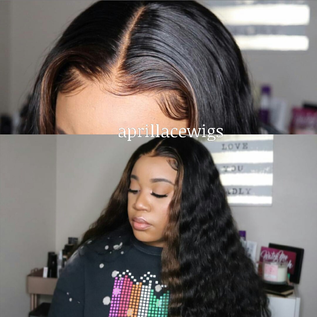 loose deep curly glueless 360 wig with preplucked hairline