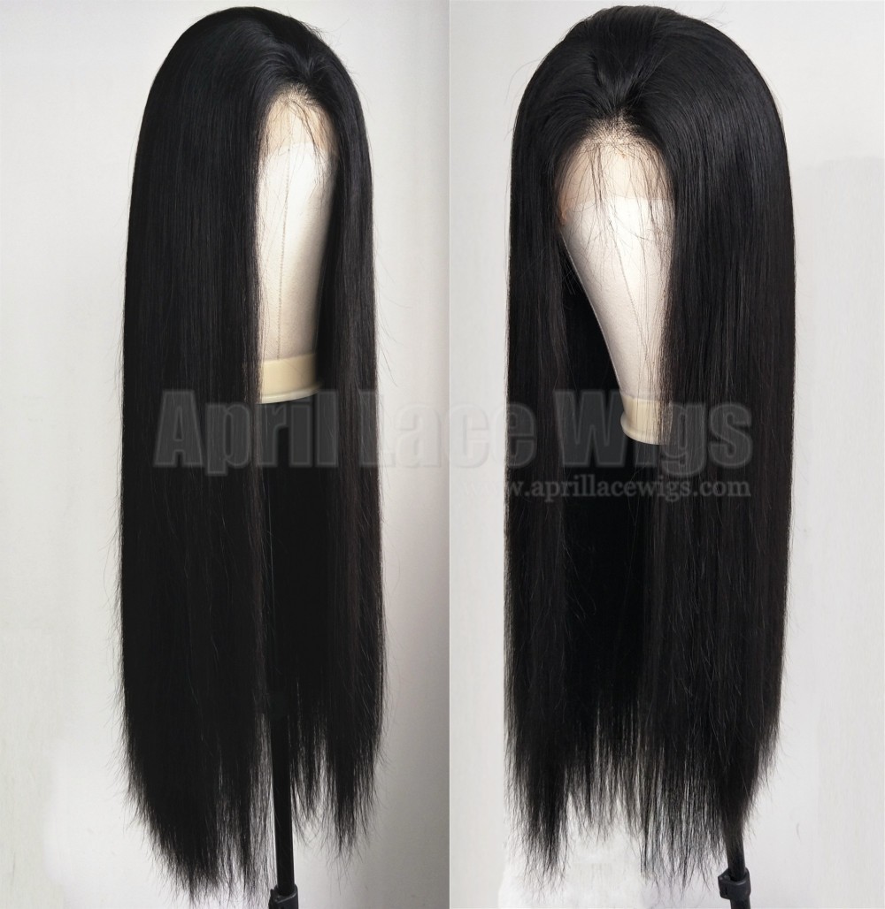 Brazilian virgin 150% density glueless 6 inches lace front wig preplucked hairline