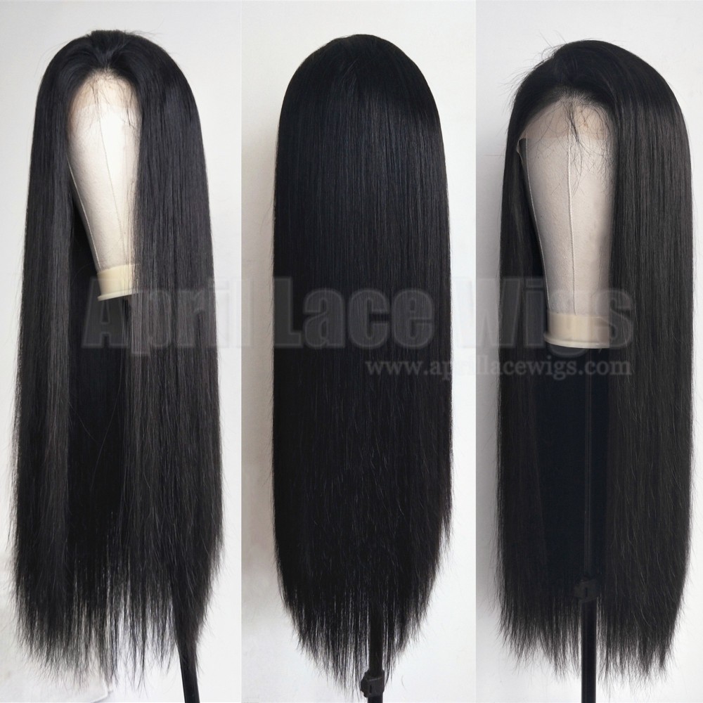 Brazilian virgin 150% density glueless 6 inches lace front wig preplucked hairline
