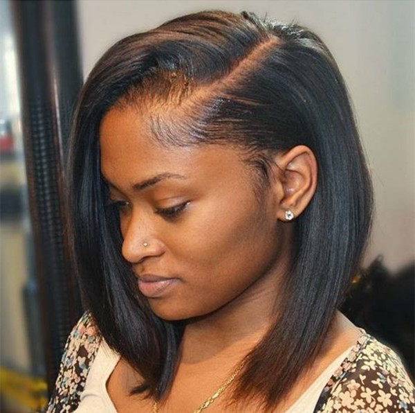 bob hair glueless 360 wig left parting, preplucked hairline