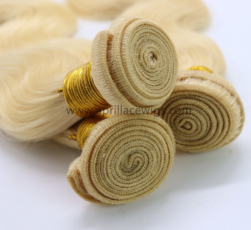 3 bundles color 613  blonde virgin human hair wefts