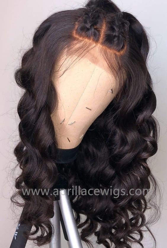 Brazilian virgin ocean wave glueless 360 wig