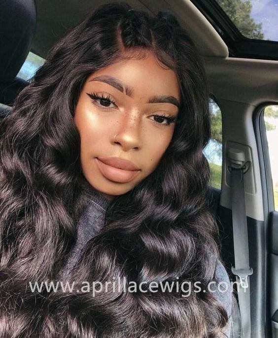 Brazilian virgin ocean wave glueless 360 wig