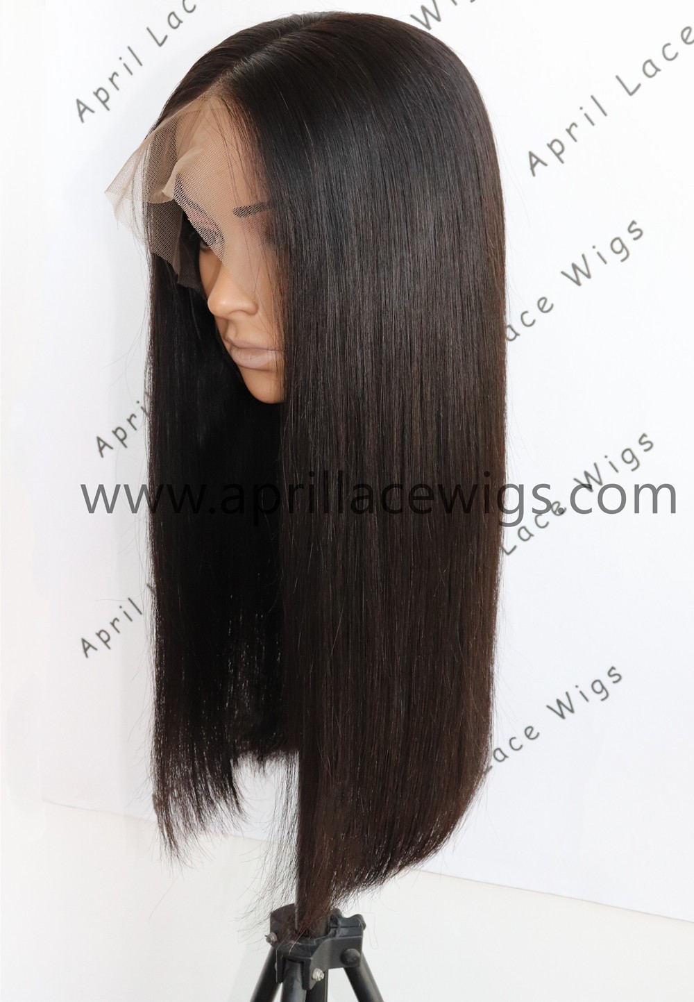 silk straight long blunt cut glueless 360 wig with preplucked hairline