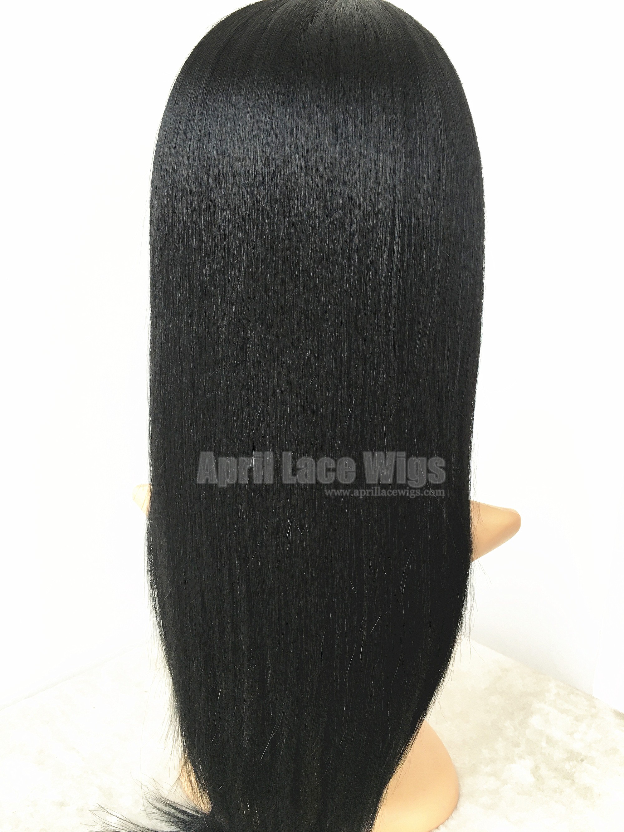 yaki straight human hair glueless full lace wig