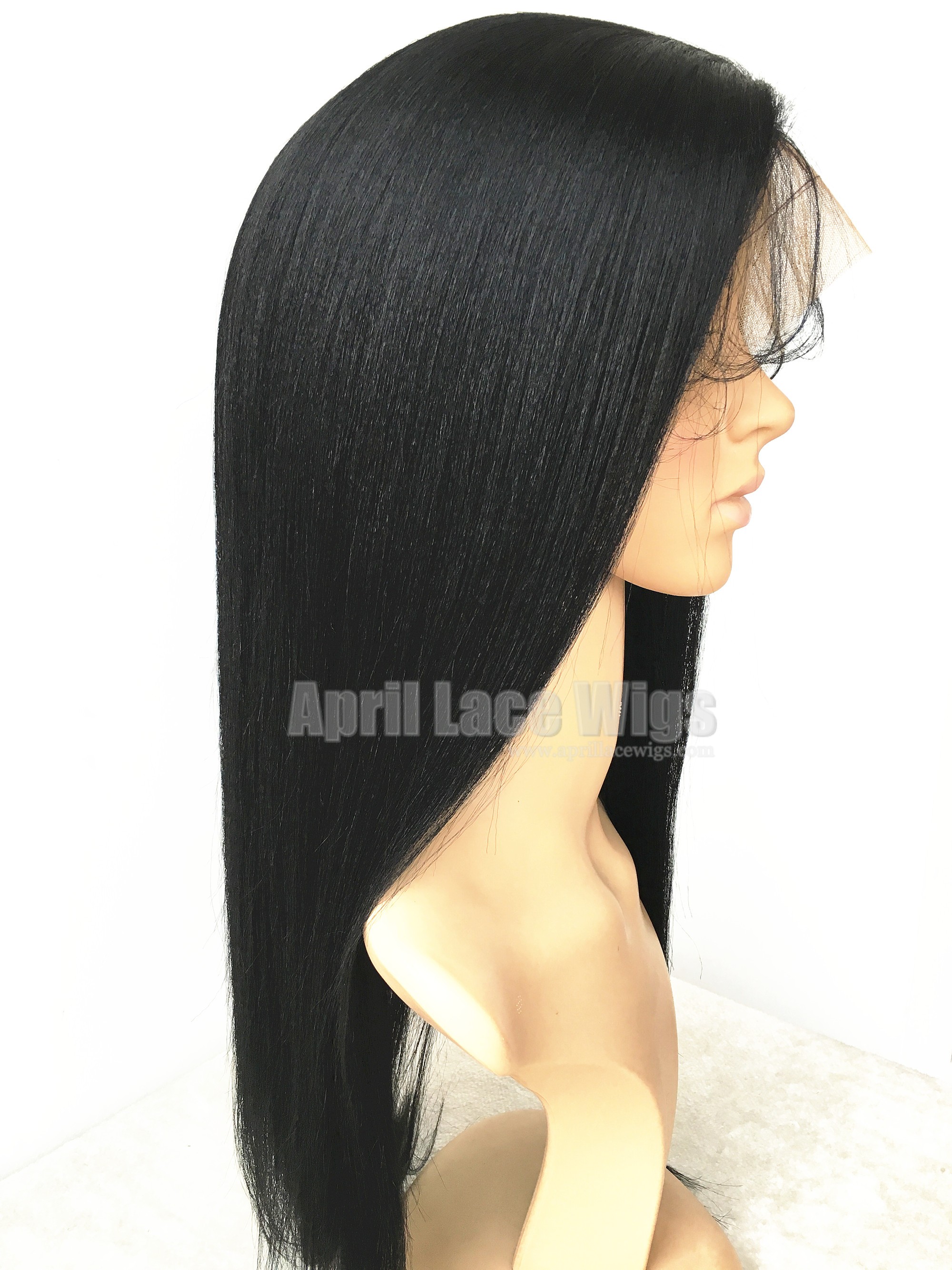 yaki straight human hair glueless full lace wig