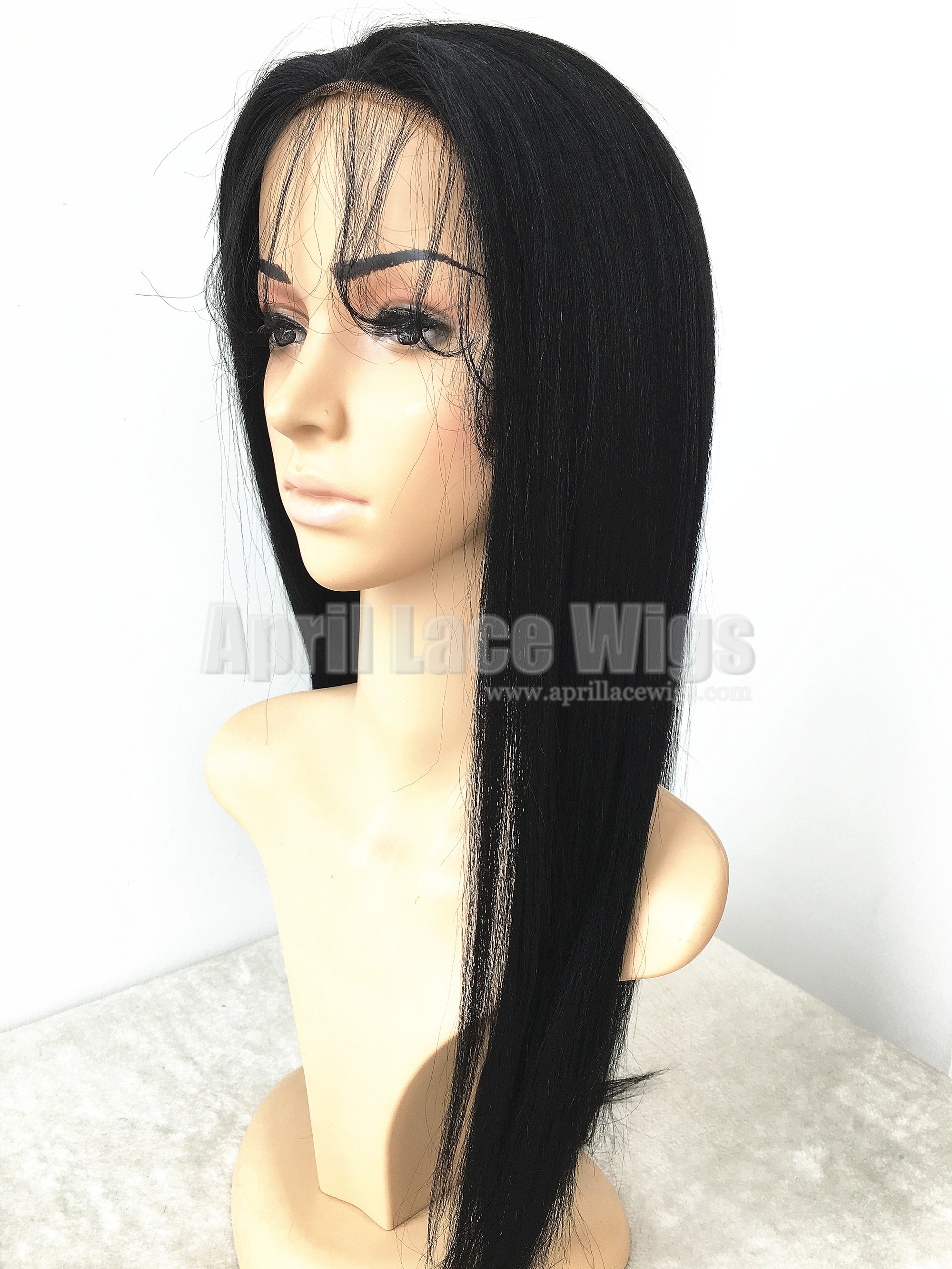 yaki straight human hair glueless full lace wig