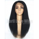 Indian remy human hair Italian yaki glueless lace front wig-bw0046