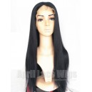 Indian remy yaki straight human hair glueless lace front wig-LW3013