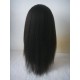 Indian Remy Human Hair kinky straight glueless lace front wig-bw0022