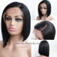 Indian Remy Light Yaki Asymmetrical Bob Full Lace Silk Top Wig BB001