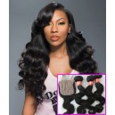 Brazilian Virgin Human hair 3 Wefts and 1 Silk Top Closure